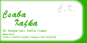 csaba kafka business card